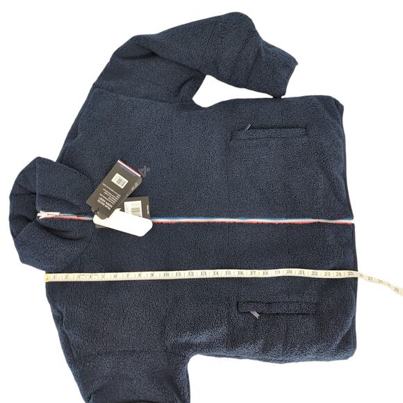 Fourlaps Polar Quilted Reversible Unisex Navy Blue Sherpa Jacket - Size S - NWT - Picture 12 of 16